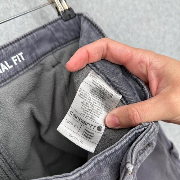 Carhartt Womens Fleece-Lined Crawford Pants Size 8 Reg Coal Gray Work Distressed - Picture 8 of 14
